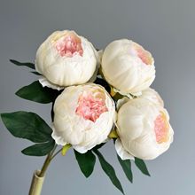 跨境7头包芯牡丹仿真花束 婚庆花材芍药牡丹婚礼堂仿真花假花批发
