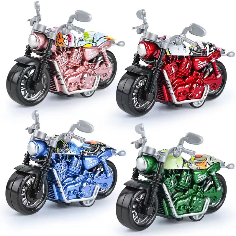 Aleación de retroceso modelo de motocicleta decoración simulación de plástico carreras de juguete transfronterizo llavero colgante agarre decoración de la máquina