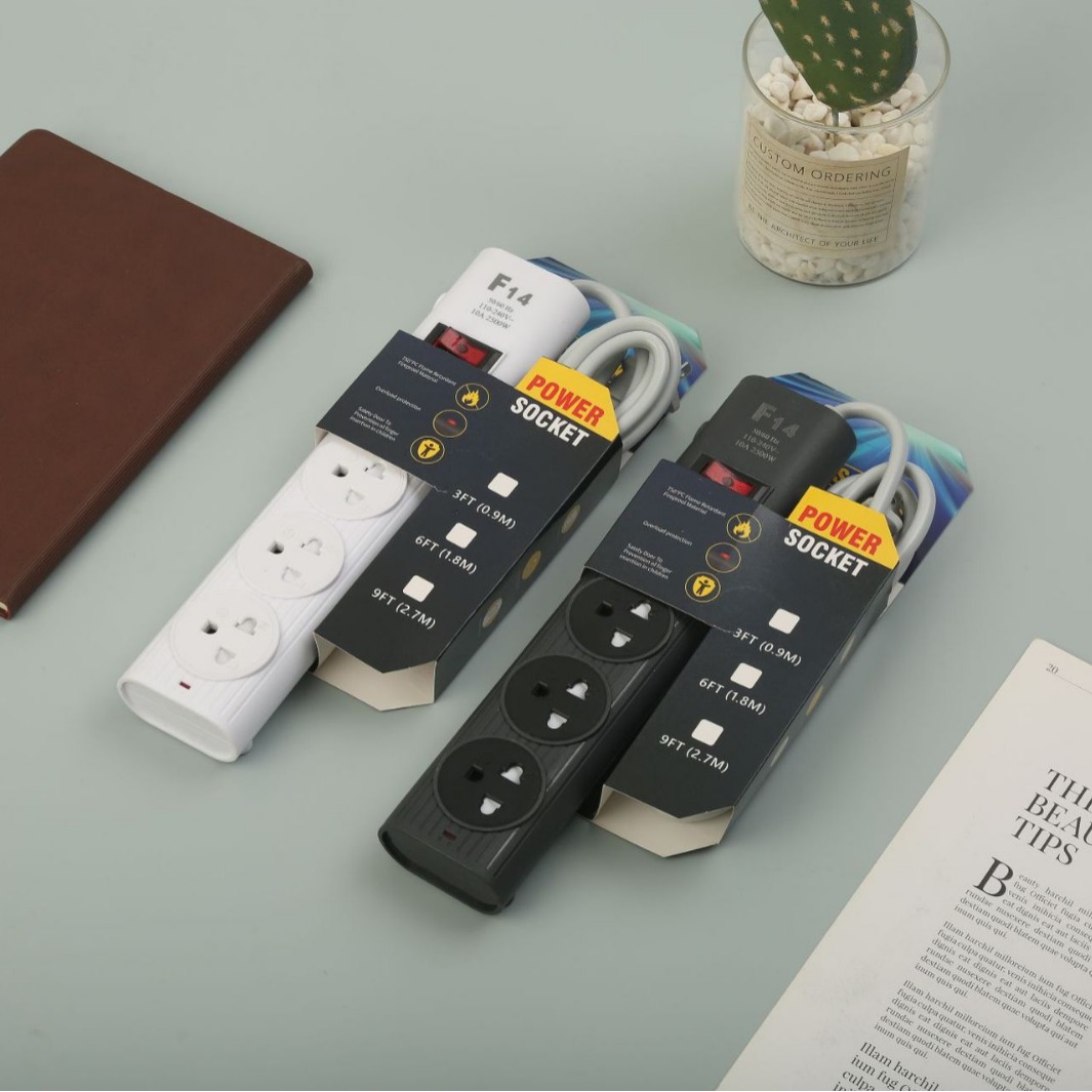 F14l#两扁插排插外贸出口插排南美插座东南亚插排带安全门多功能