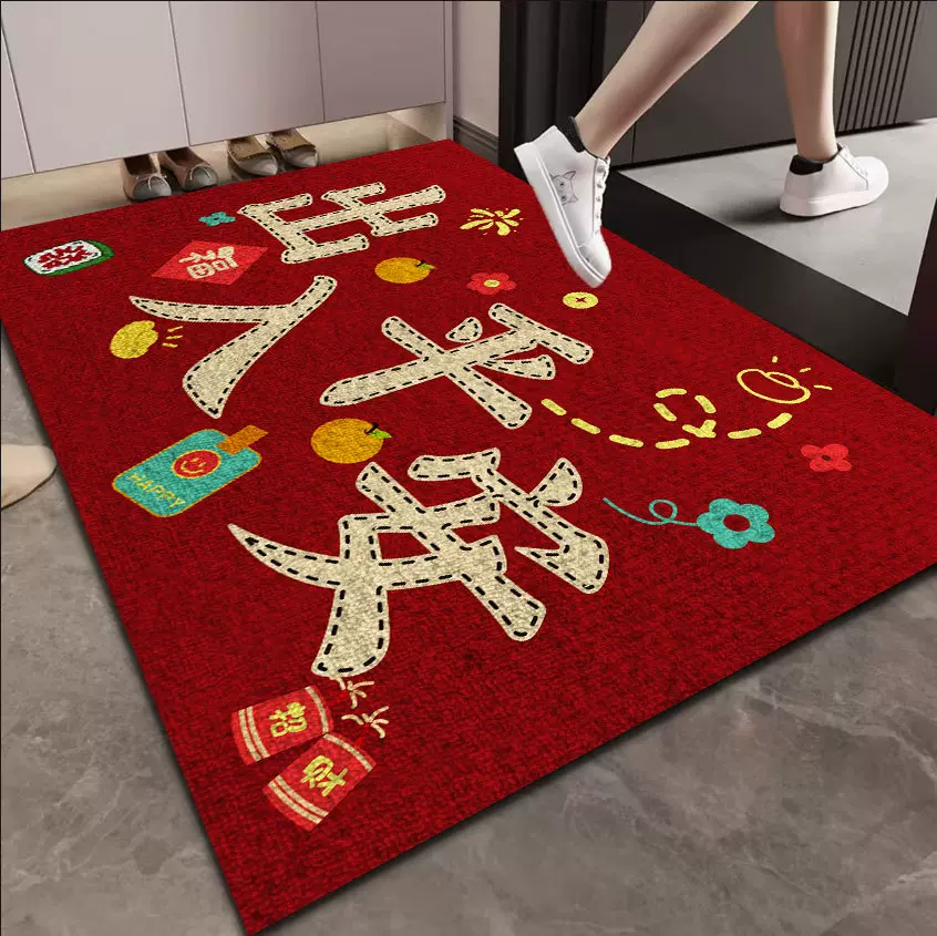 简约风睿丝绒入户门地垫玄关进门睿丝绒地垫耐脏防滑玄关换鞋脚垫