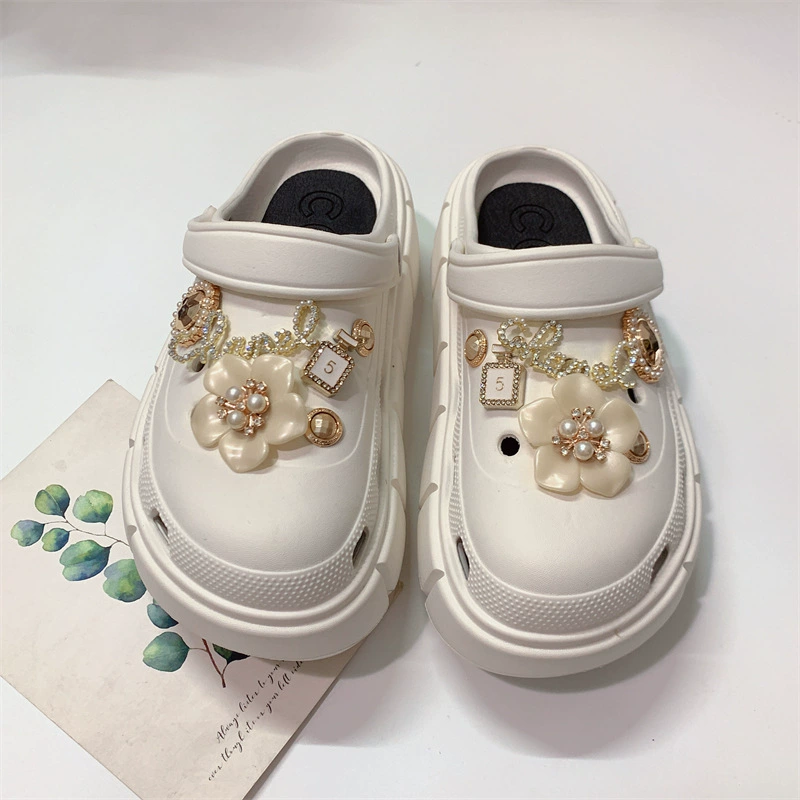 Perfume platform, beach footwear buckle, shoes, new collection, flowered