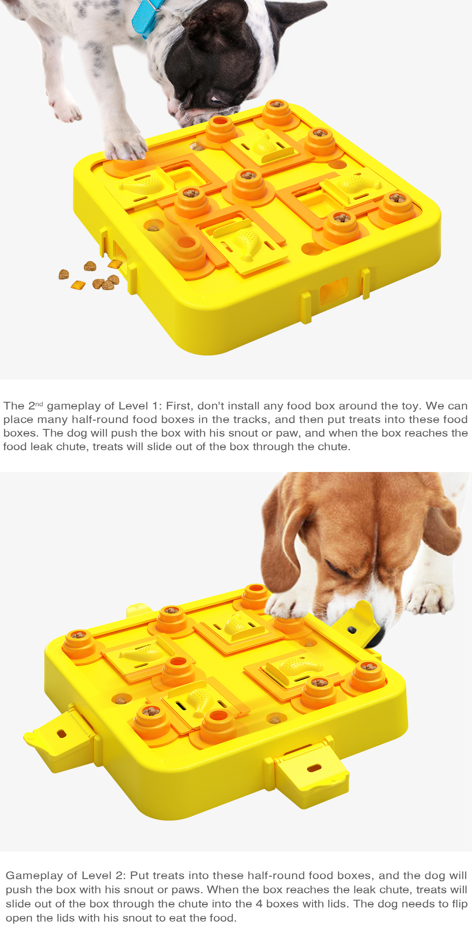 Patent-Designed Chessboard IQ Dog Puzzle Toy - Adjustable Level 1-4 Challenge