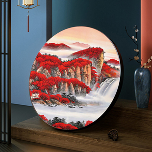 Lucent strike cross stitch 2025 new thread embroidery living room landscape painting round full embroidery hand embroidery decorative painting