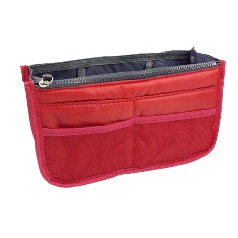 Portable Lightweight Large Capacity Makeup Bag with Double Zipper, Thick Travel Toothbrush Bag, Multi-functional Data Cable Storage Bag