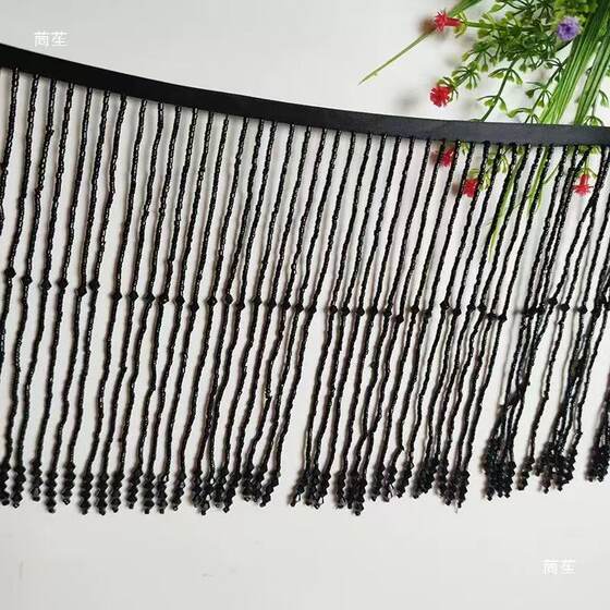 Factory wholesale heavy industry handmade beaded 16cm crystal tassel lace barcode wedding dress decorative lace accessories