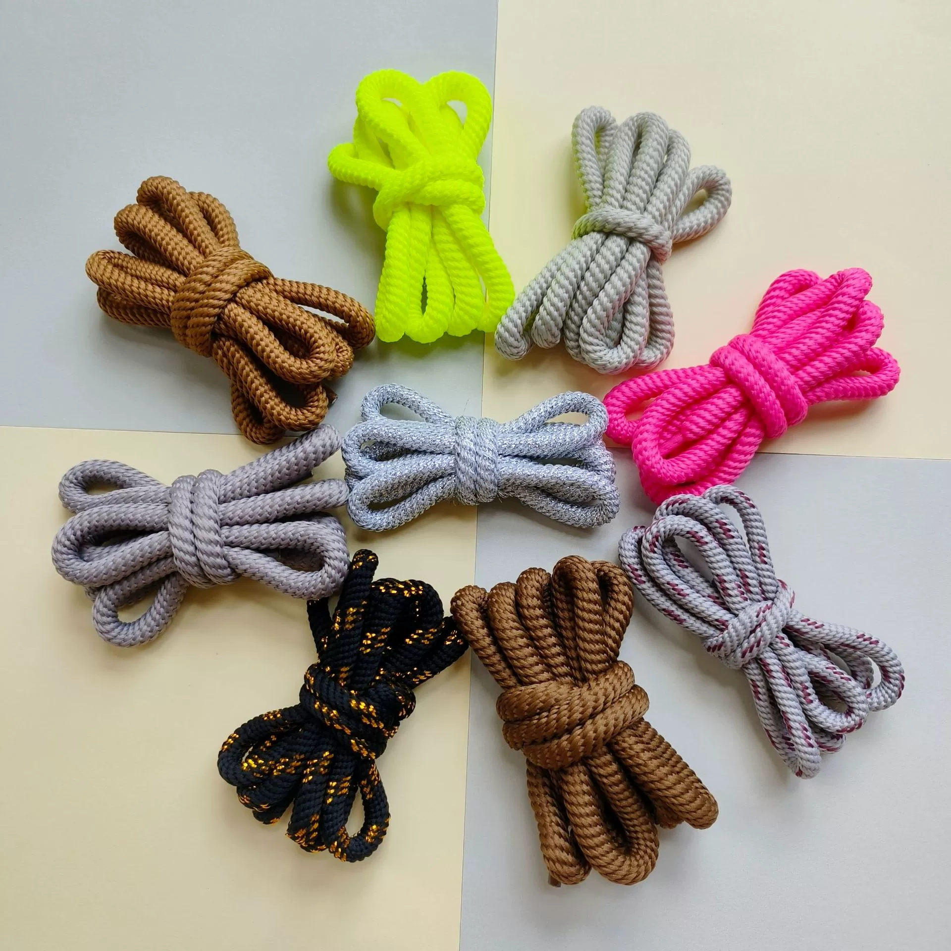 Круглые резьбовые шнурки 8mm толстые цветные полиэфирные нити шнурки дикие белые кроссовки брезентовые шнурки