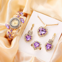 外贸韩版时尚女士镶钻手镯手表时装石英表手链女表手镯表现货批发