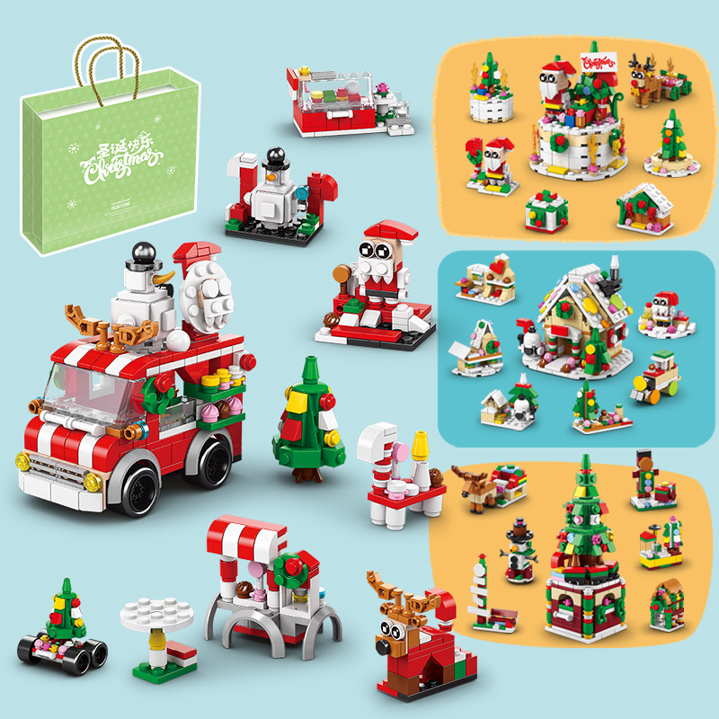 Lele árbol de Navidad bloques construcción compatible con pequeñas partículas alta montado rompecabezas coche juguetes niños y niñas Santa Claus regalos
