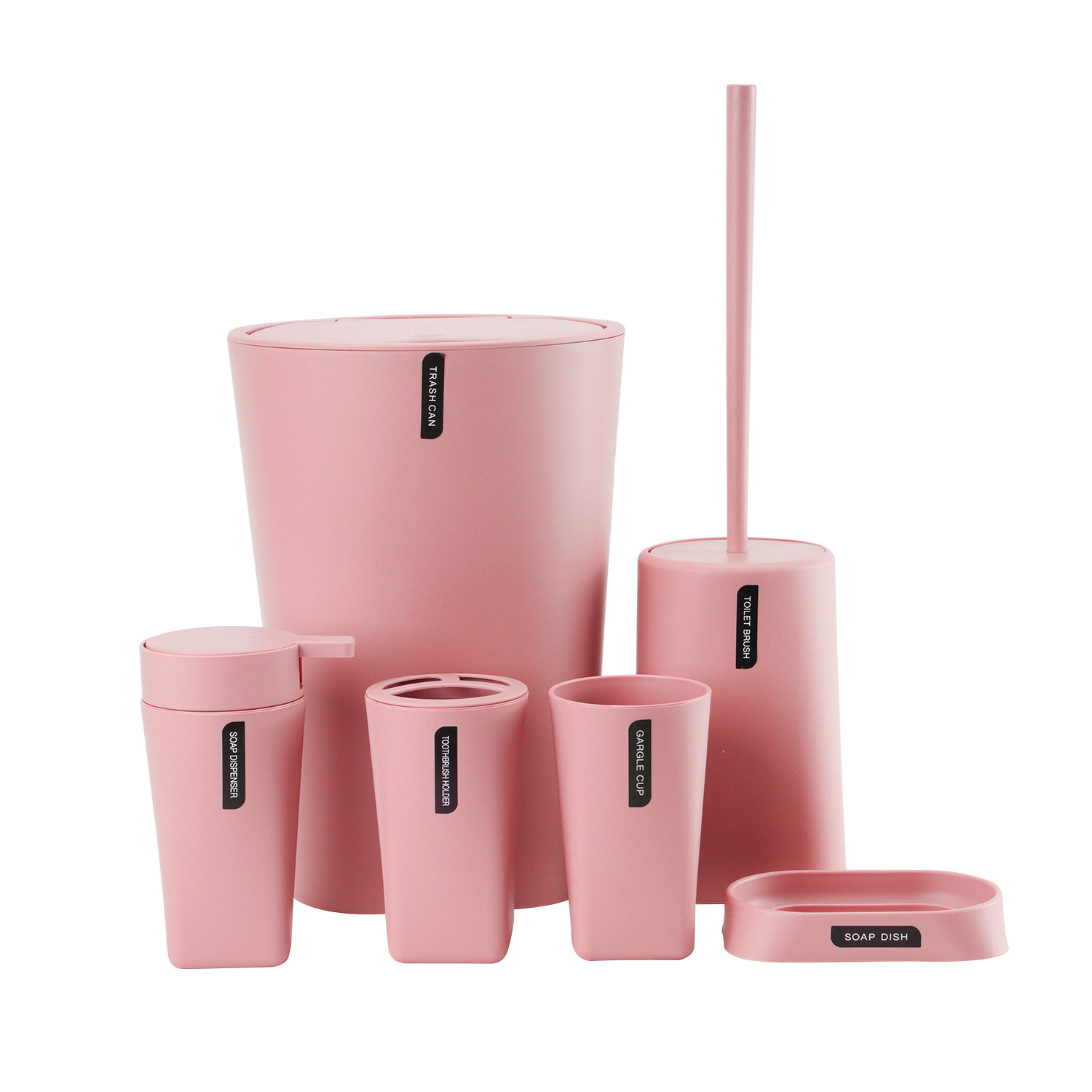 artículos de baño con cubierta set de seis piezas enjuague bucal local redondo cepillo de dientes caja de jabón de almacenamiento set de lavado de baño