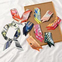 綁包包手柄 復古法式絲巾髮帶小長條窄細領巾ins扎綁頭髮飄帶新款