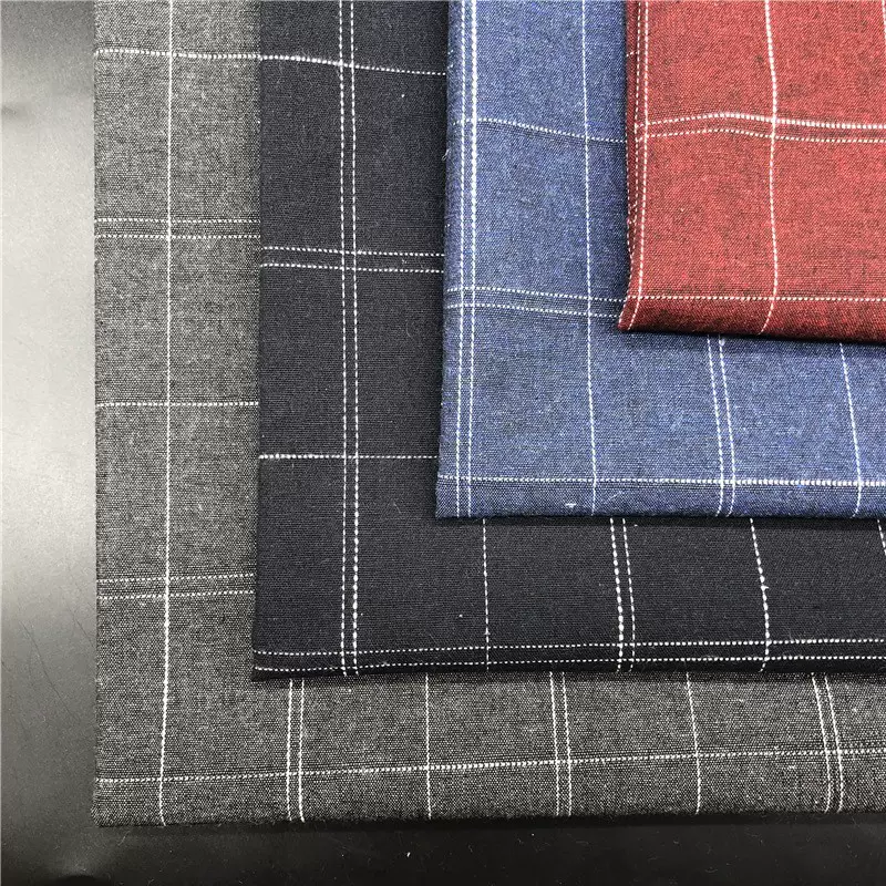 现货供应 全棉色织布 色织格子面料 衬衫服装面料 全棉色织面料