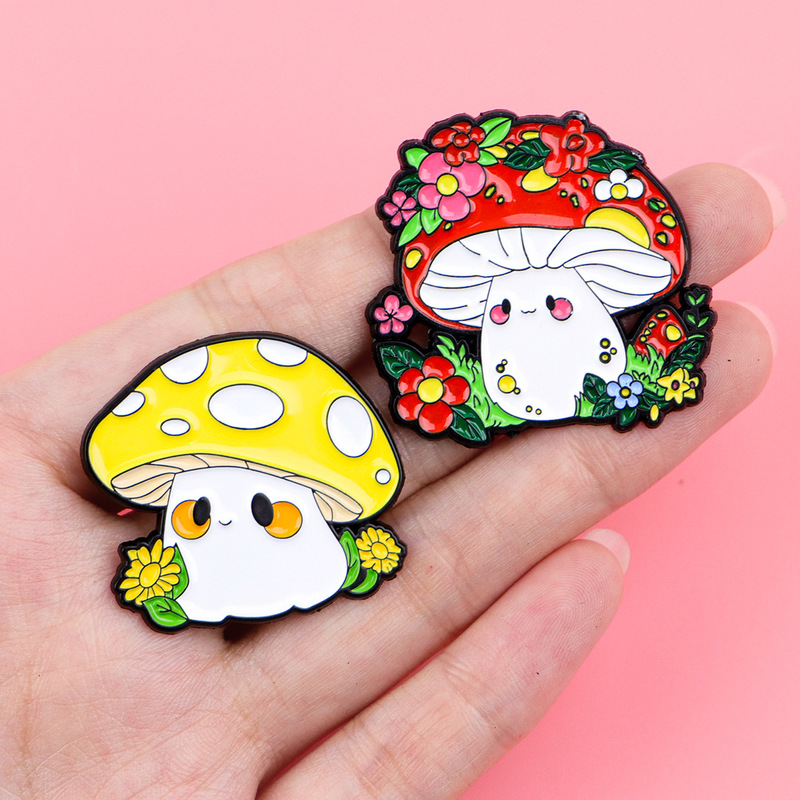 蘑菇胸针卡通金属徽章创意包包个性饰品勋章服装胸针可爱配饰|undefined