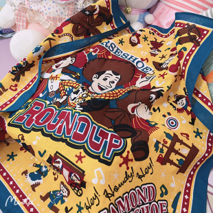 Original single Toy Story scarf Woody printed cotton large square multifunctional handkerchief towel 53*53cm