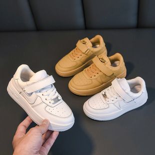 Children's Sports Shoes 2025 New Model Kids' Shoes Girls' Genuine Leather Casual Shoes Boys' Low-Top White Shoes Non-Slip Running Shoes