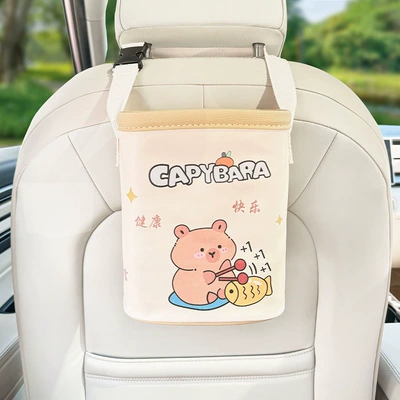 Car storage bag/box multifunctional in-car storage box - wooden-fish-bear-storage-box-1815cm