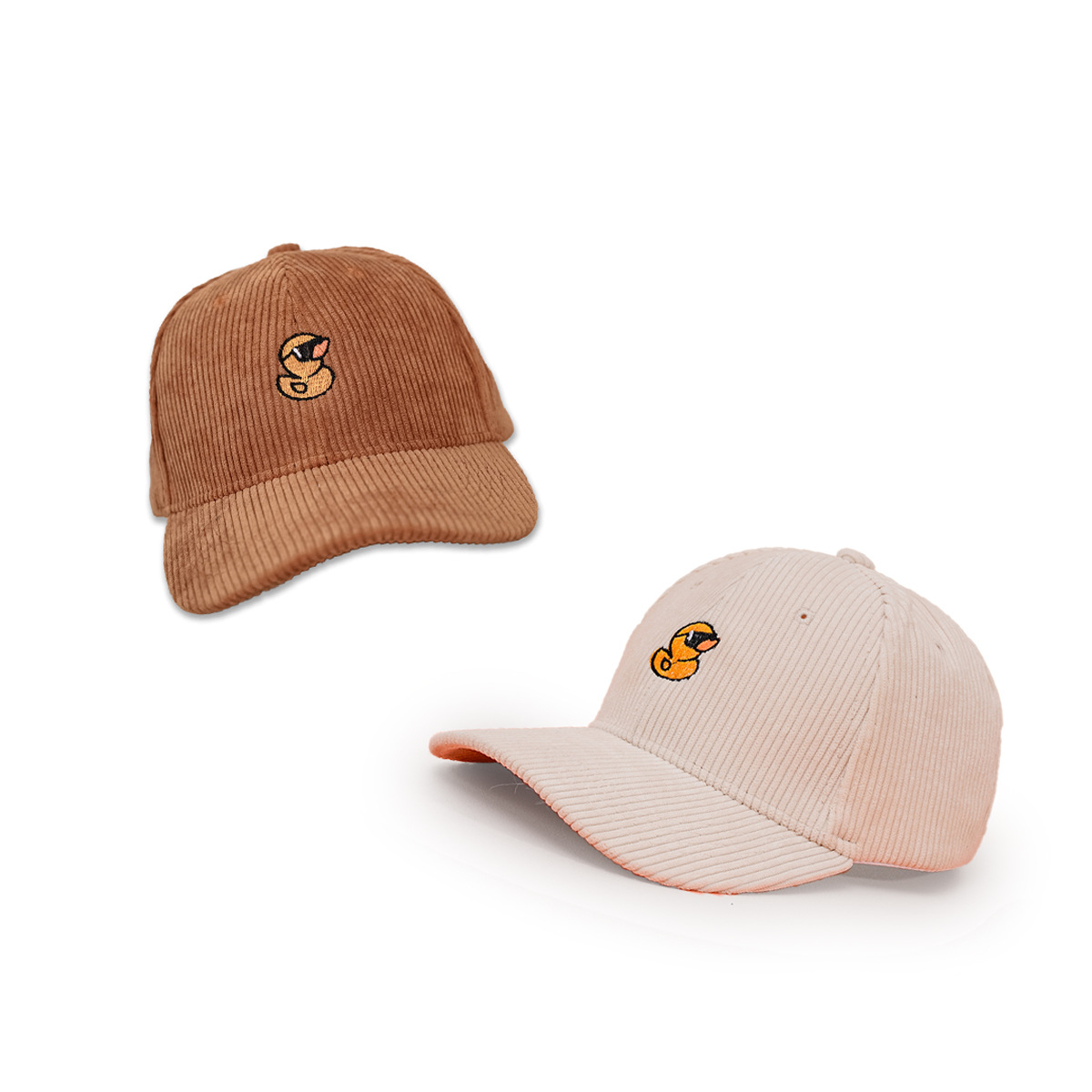 Autumn And Winter New Wide-brimmed Sunshade Cap Cute Little Duck Corduroy Baseball Cap display picture 1