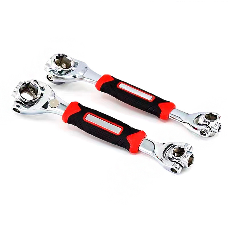 Llave de tubo genuina 8 en 1 universal ocho cabeza giratoria 8-19mm llave de hueso hexagonal larga 48 en uno