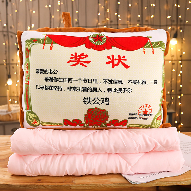 Iron rooster [small certificate pillow air-conditioning quilt 2-in-1]