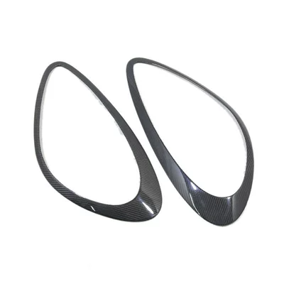 Suitable for Porsche cayenne cayenne 958 carbon fiber modified headlight lampshade eyebrow 2011-2014 (Lamp eyebrow) - carbon-fiber