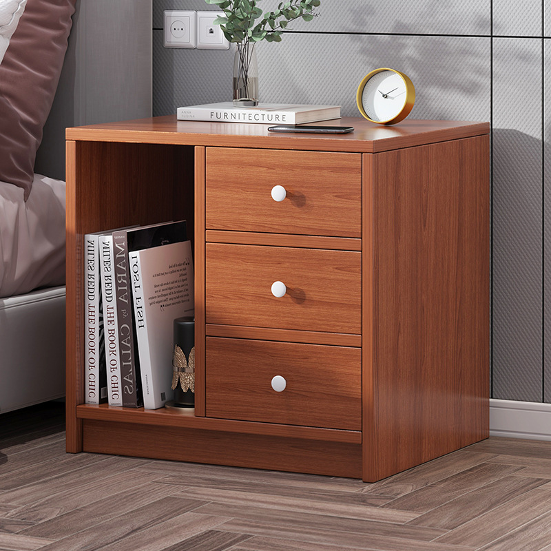 床頭櫃簡易臥室家用收納櫃現代簡約床邊櫃小型置物架帶鎖儲物柜子