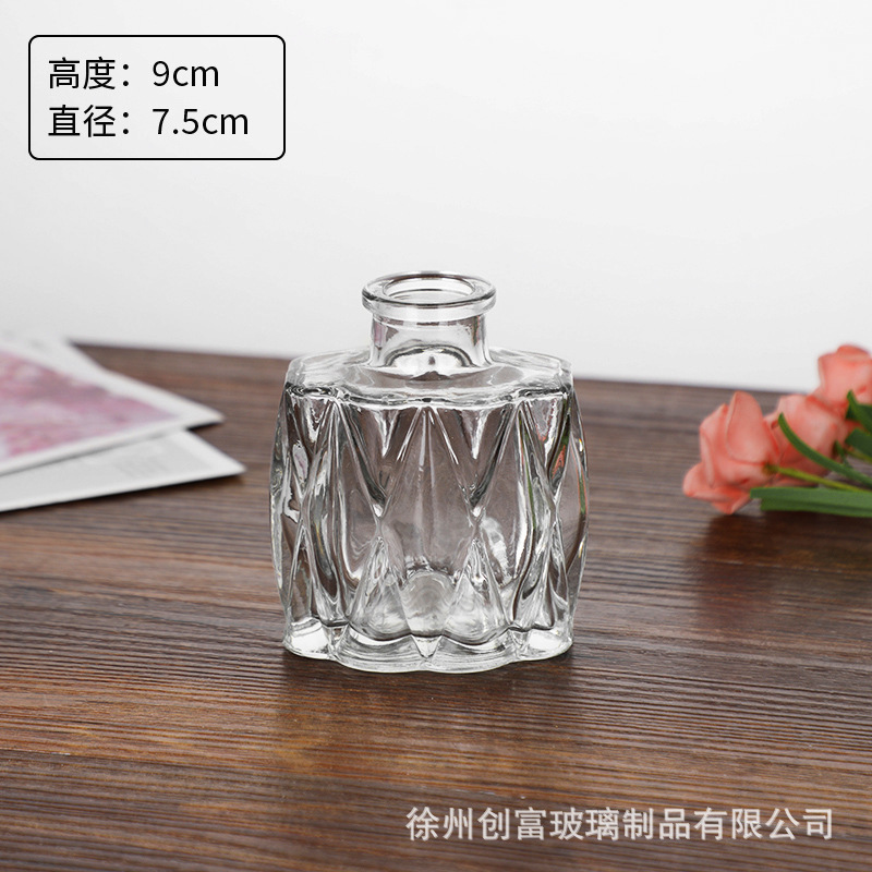 Luz de lujo simple retro mini jarrón de vidrio en vidrio de viento pequeño jarrón de flores flores flores secas flores decoración de oficina