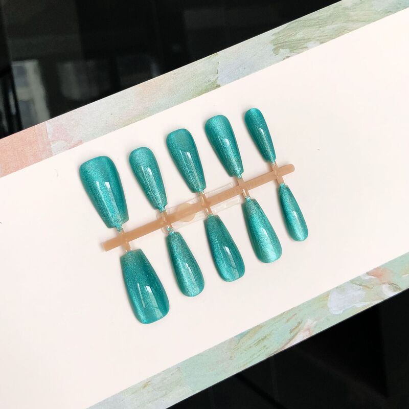 YZ-08 10 pieces of prefabricated nail pieces are divided into yards of manual cat's eye semi-finished products removable DIY wearable nail pieces wholesale