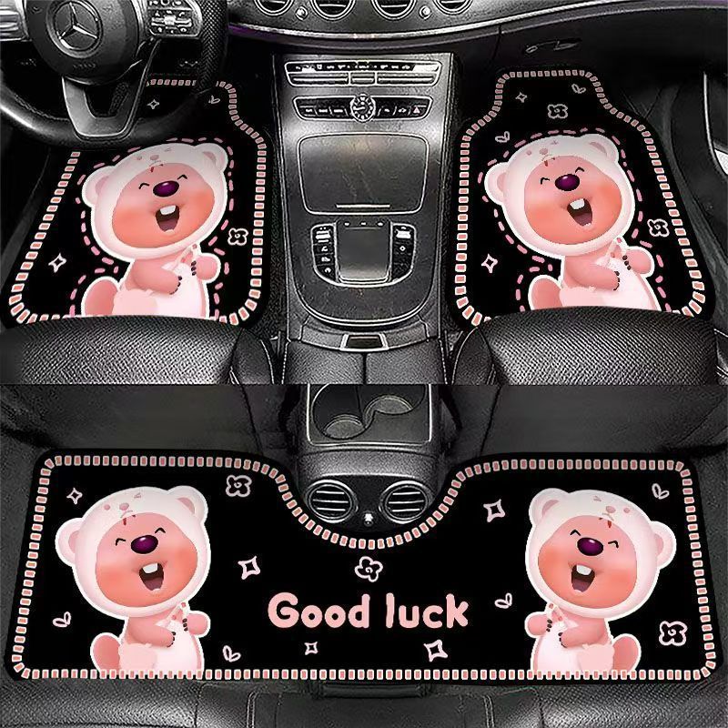 Cartoon car floor mats, cute and dirt-resistant, durable and cuttable, dirt-resistant silk loop car floor mats