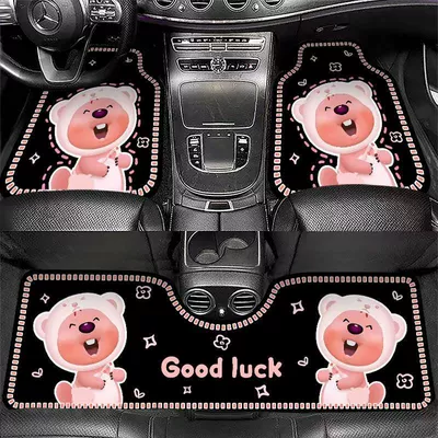 Cartoon car floor mats, cute and dirt-resistant, durable and cuttable, dirt-resistant silk loop car floor mats (Avtomobil döşəmə paspasları) - zx-cute-loopy01-5060crystal-velvet-with-dot-plastic-sole-for-the-front-foot