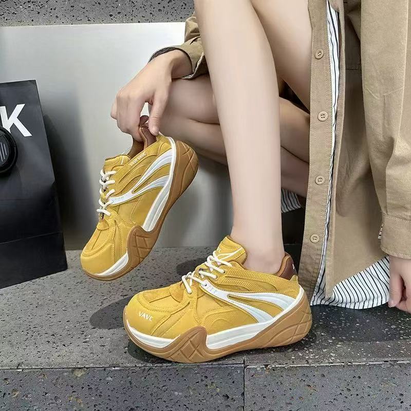 2025 Autumn New Fashionable Dad For Women, Thick Sole, Height Increasing, Lightweight, Comfortable, Versatile, Sports_vogvips.com