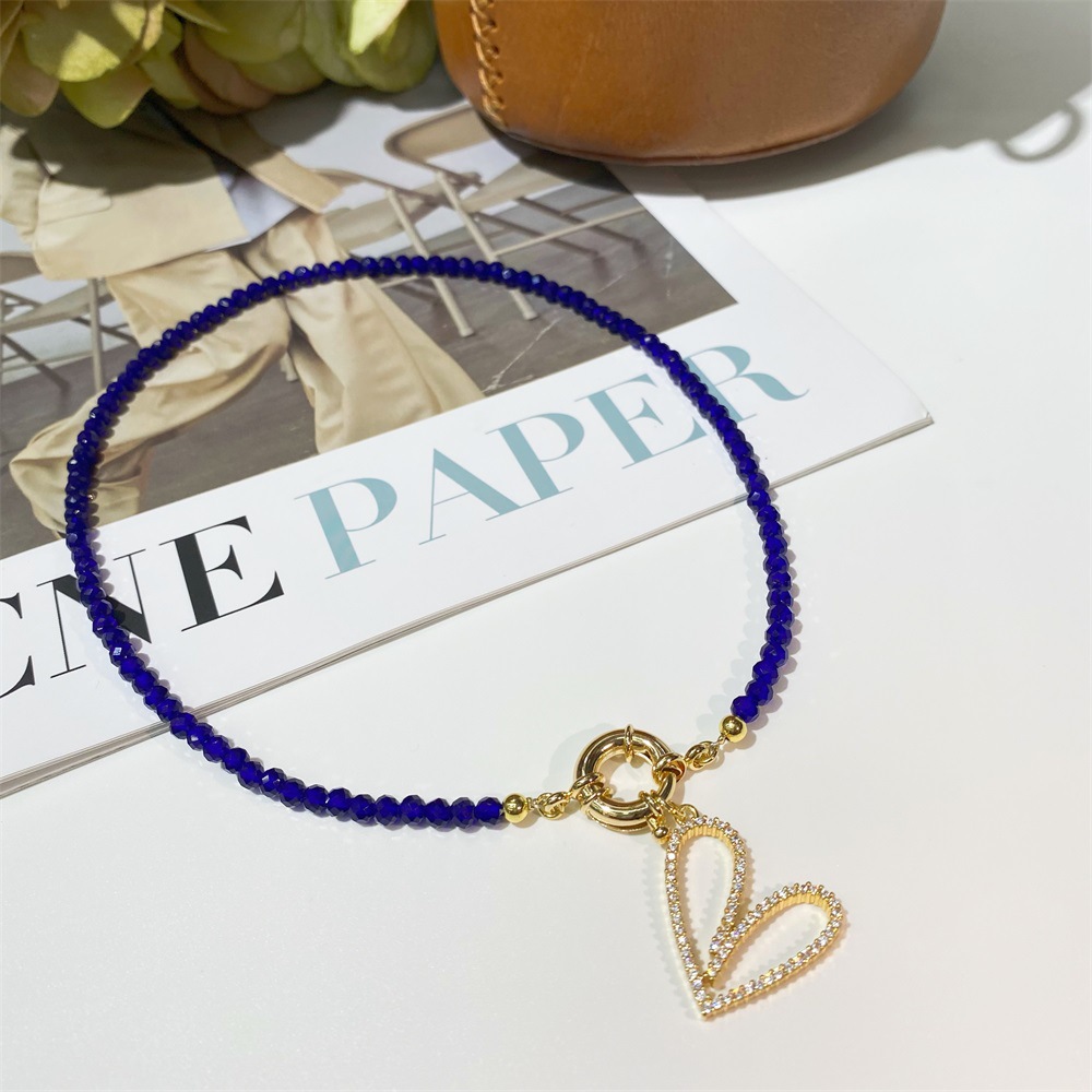 13g Weight Rhinestones Inlay Material Necklace Classification 1 Piece Quantity Holiday Occasion Mixed materials Material Heart Shape, Eye Pattern Women'S Gender Beaded Design Ethnic Style Style 1 Piece Ethnic Style Heart Shape Eye Mixed Materials Beaded Rhinestones Women's Necklace 9