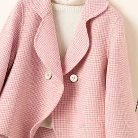 春秋装新款韩版通勤气质女装毛呢短外套时尚西服修身短款小西服