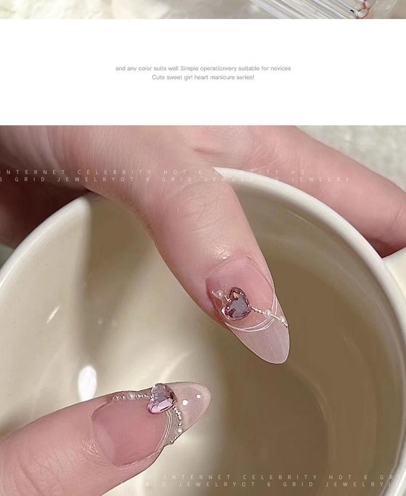 6-Compartment Mini Small Steel Beads Nail Art Decorations Small Gold and Silver Color Boxed Metal Beads DIY Nail Accessories Wholesale