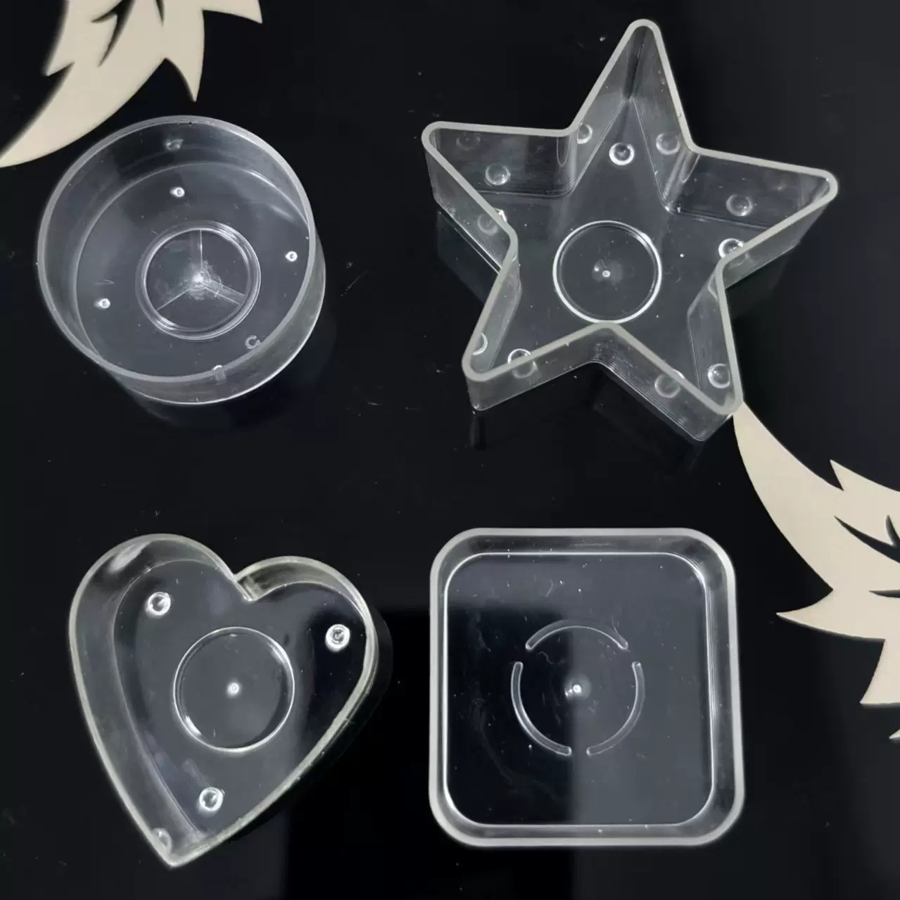 爱心型蜡烛容器PC透明阻燃塑料茶蜡壳  蜡烛茶蜡塑料壳