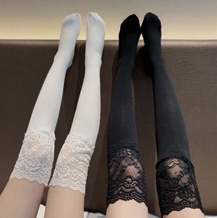 Lace High-value Shannon Stocking Lace Over-the-knee Stocking Slimming Pure Desire Style JK Japanese Style Trendy Long Barrel High Barrel