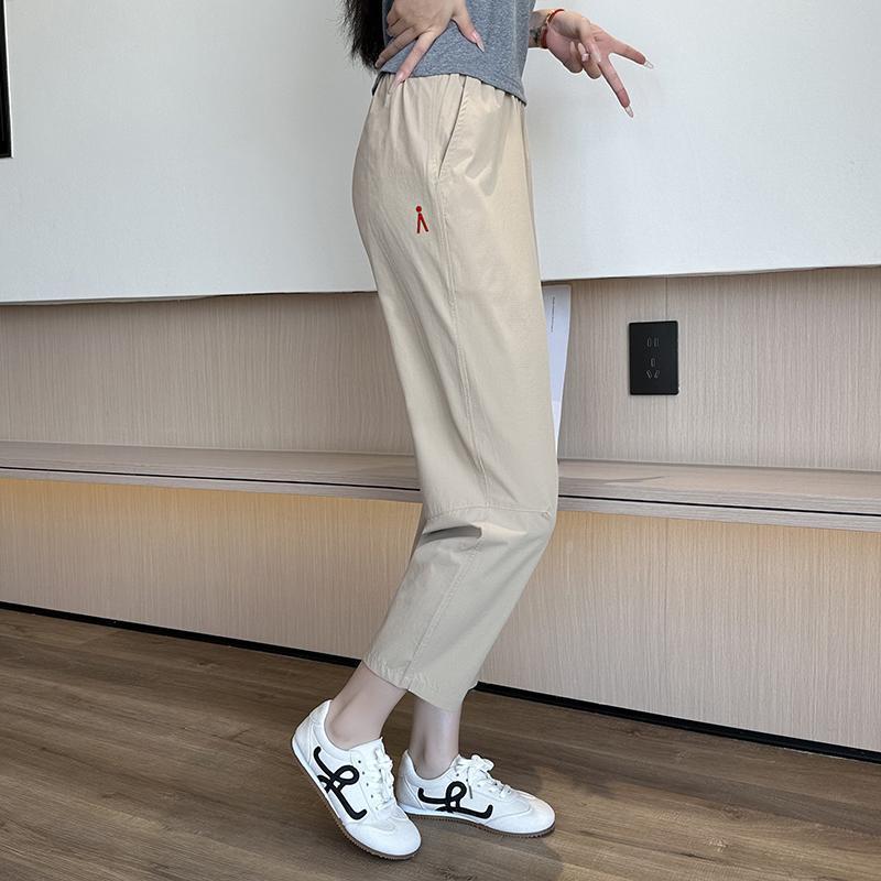 夏クールアイスシルク速乾通気性スポーツパンツレディースカジュアルパンツルーズ小柄ハーレムパンツ大きいサイズパンツ|undefined