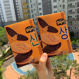 韩国原装进口好丽友巧克力薄脆消化饼干粗粮全麦饱腹休闲零食小吃