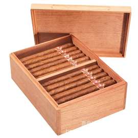 跨境新款木质雪茄盒大容量雪茄香烟收纳盒抽拉盖密封雪茄保湿盒