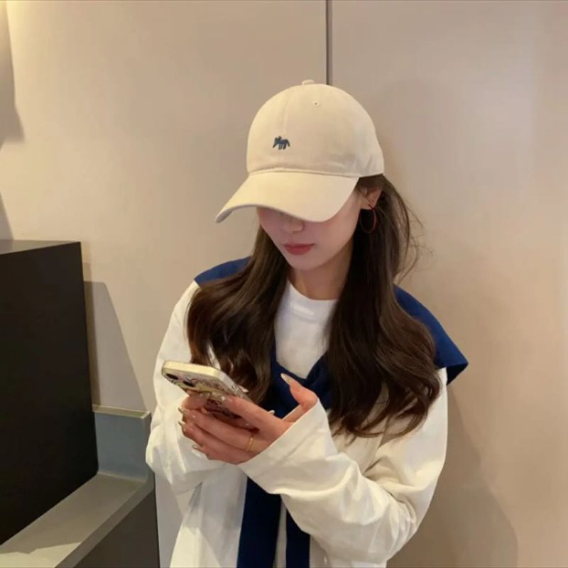 可爱百搭小韩系狐狸刺绣棒球帽大头子女鸭舌帽显脸多巴胺遮阳防晒|undefined
