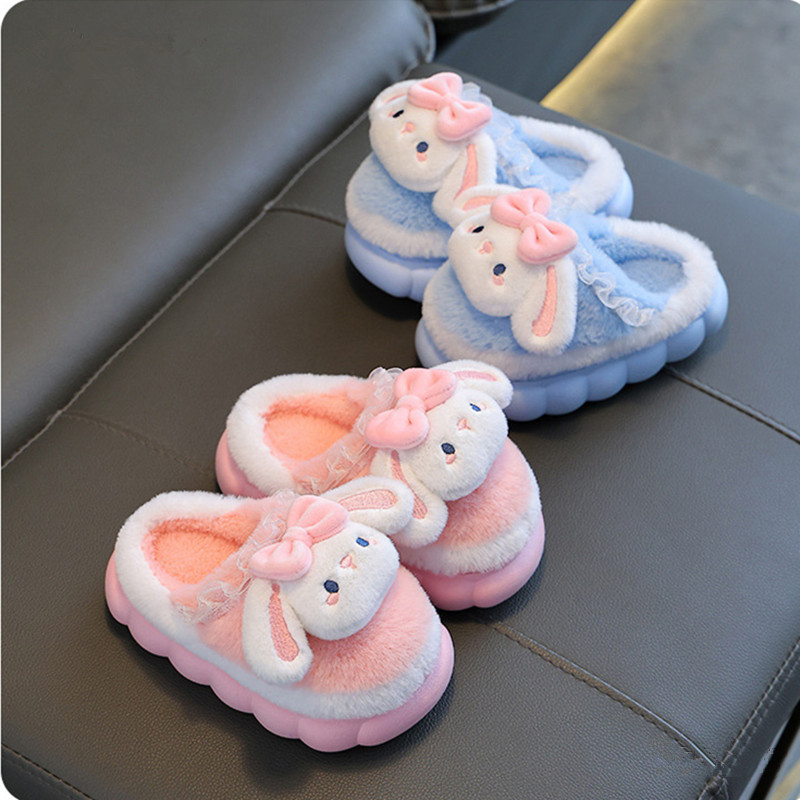 Zapatillas de algodón para niños invierno 2023 nuevos niños y niñas lindos de dibujos animados punta cerrada Zapatillas de algodón cálido zapatillas de felpa