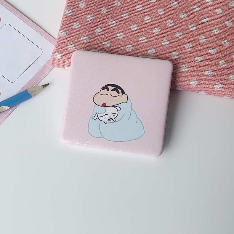 Crayón pequeño nuevo espejo de fábrica directamente para portátil plegable espejo de maquillaje estudiantes de mano comedor lindos bolsos nuevos