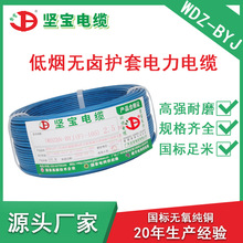 坚宝厂家批发国标电源线 WDZ-BYJ低烟无卤单芯铜芯足米电线电缆