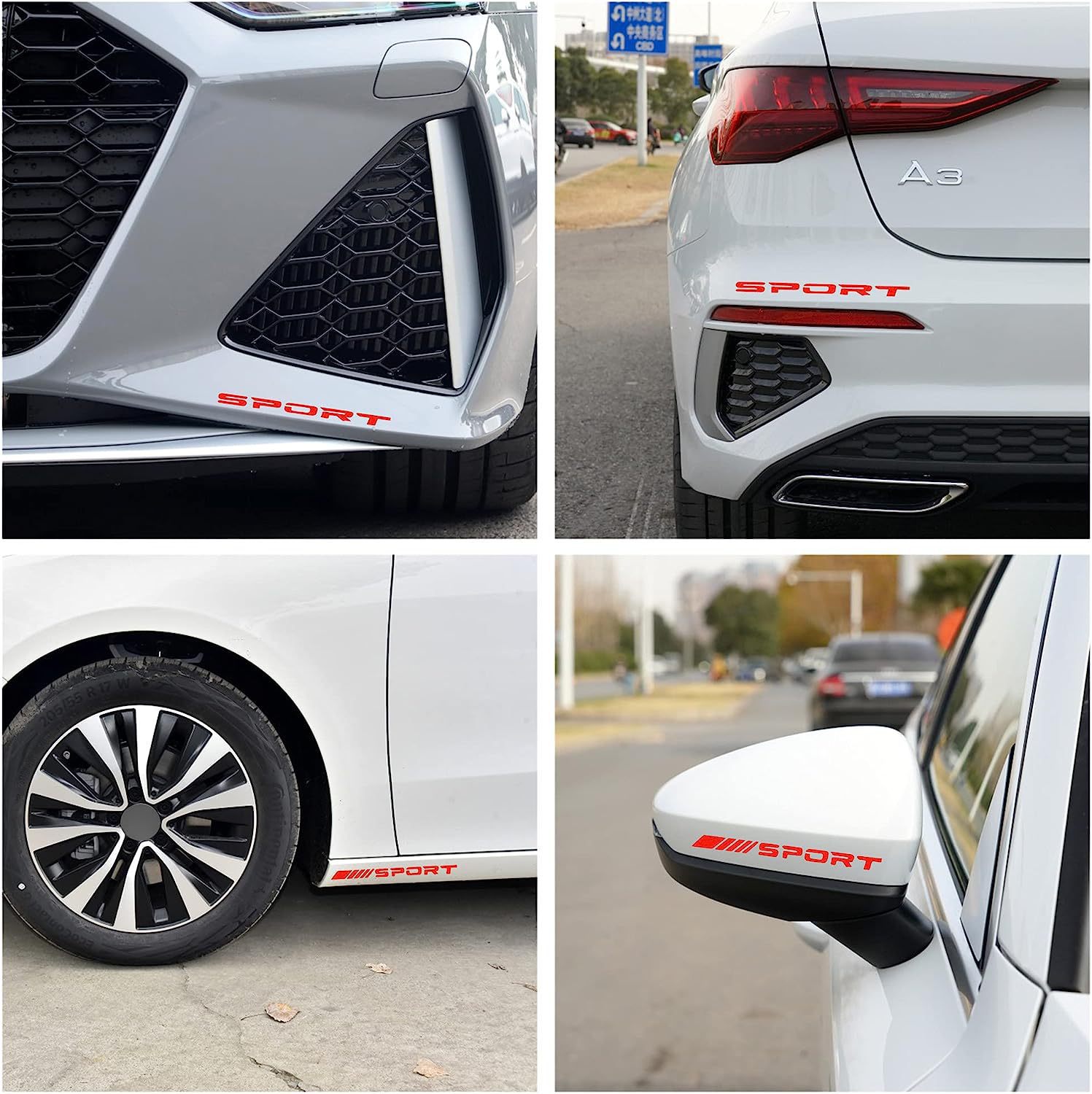 Amazon deporte rueda Hub inglés letras reflectantes coche pegatinas coche neumático decoración carreras deportes llanta calcomanías