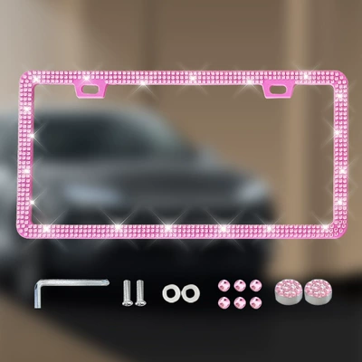 Plastic Acrylic Diamond License Plate — License plate holder/license plate holder - square-hole-sharp-corners-narrow-edge-single-piece-powder