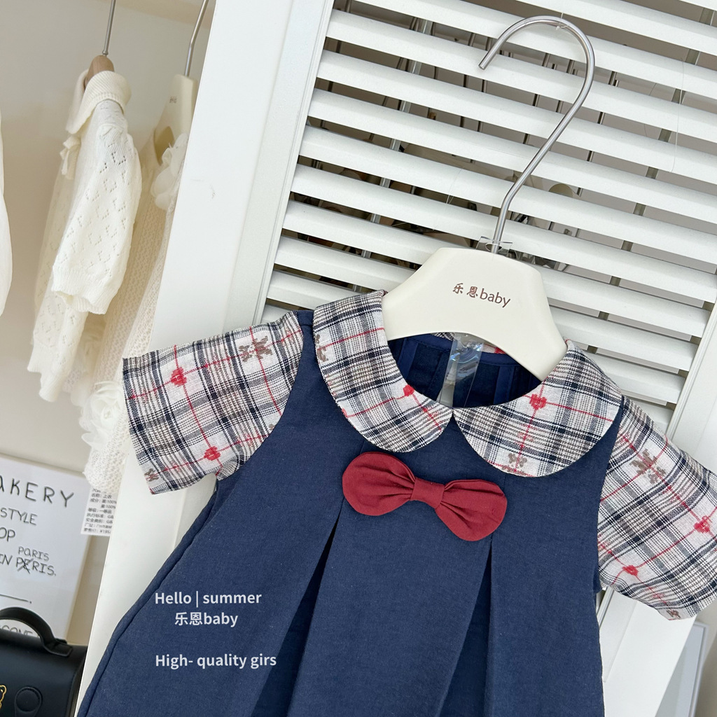 [Le En baby] Vestido de niña de estilo universitario japonés, estilo princesa de verano, estilo occidental, linda falda JK de manga corta