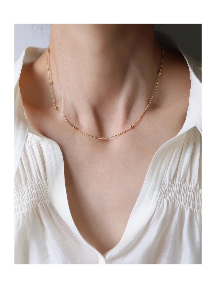 7g Weight Simple Style Solid Color Titanium Steel Necklace