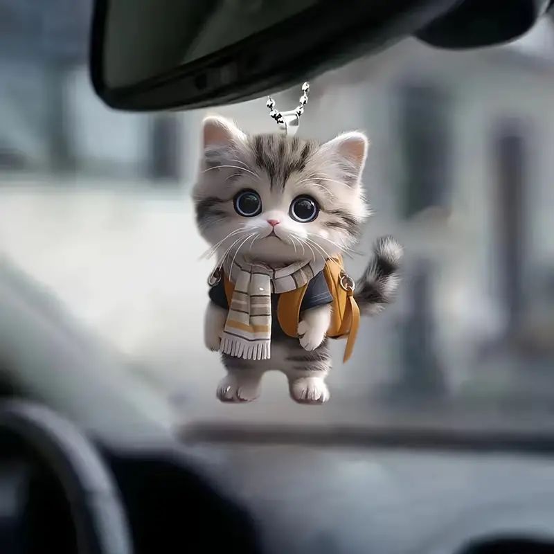 Nuevo transfronterizo lindo gato acrílico material plano accesorios de mochila para automóviles decoración del hogar