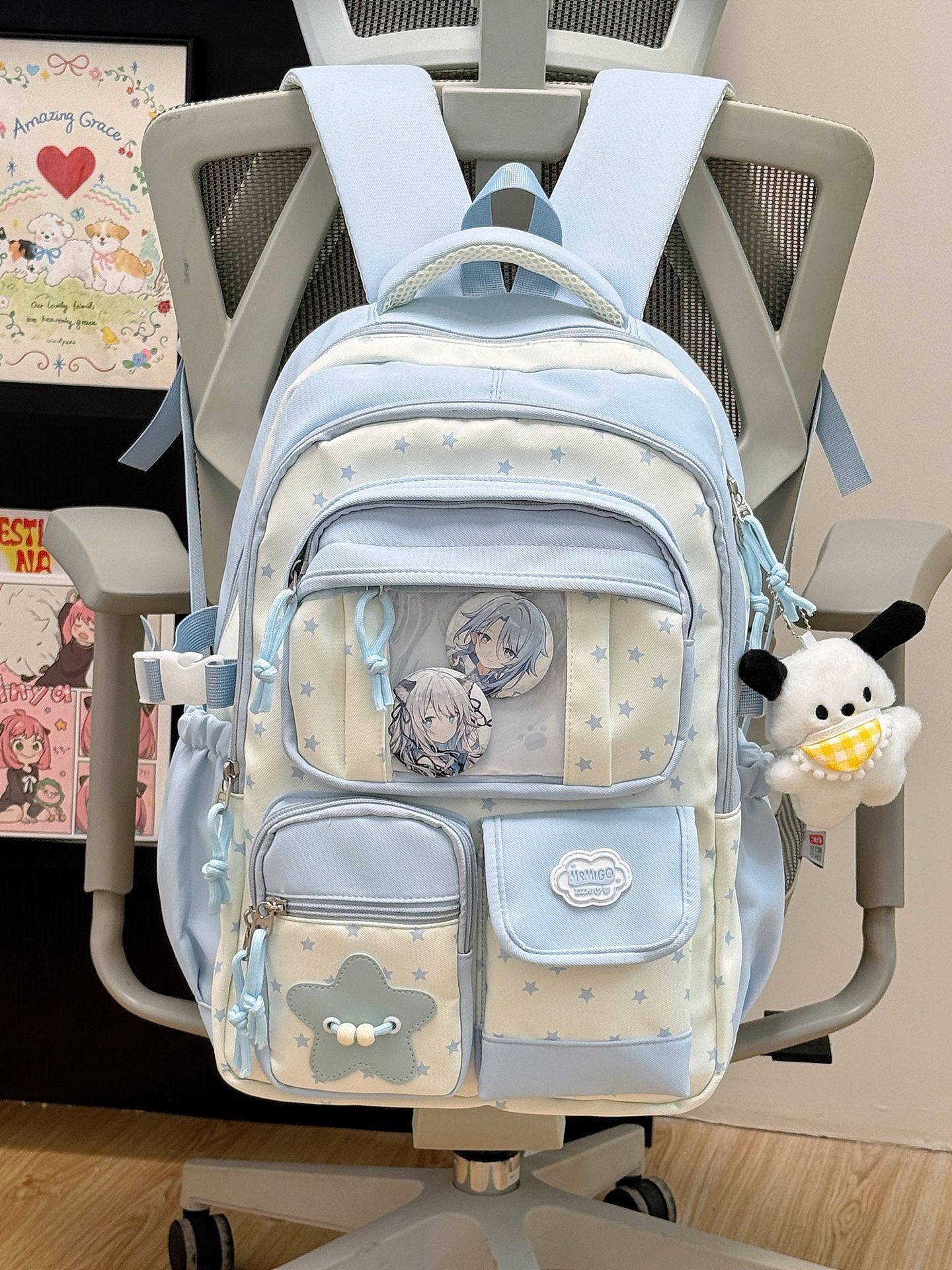 Blue yellow bib