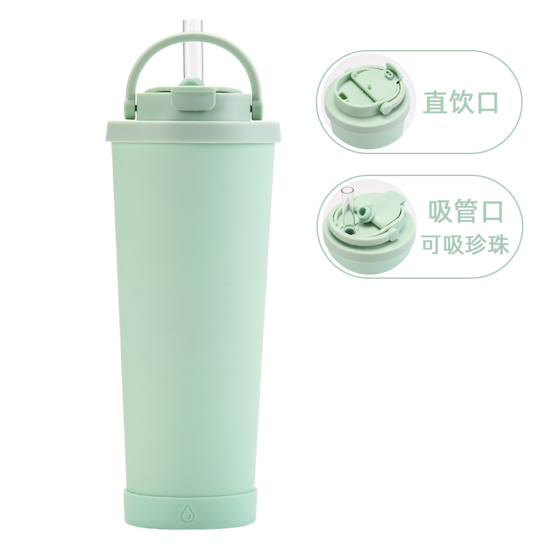 2024 nuevo 830ml gran capacidad ventosa conveniente manejar una taza doble taza grande agujero paja taza de agua
