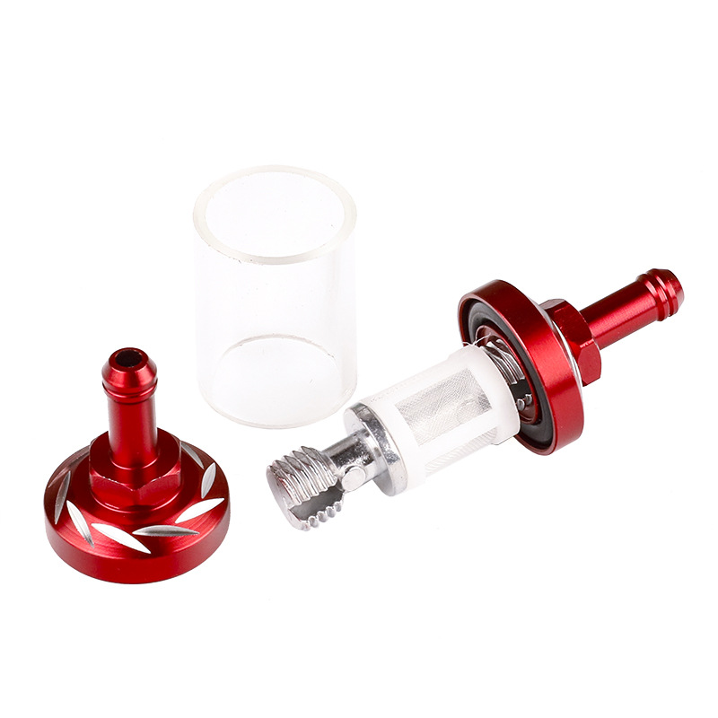Universal Motorcycle Gasoline Filter Element Cnc Modified Metal Fuel Filter Oil Pipe Oil Switch Clip