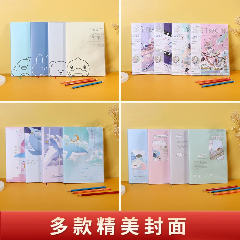 Cartoon Trend Notebook for Elementary Students, Assorted Covers, B5/A5, Multiple Page Counts